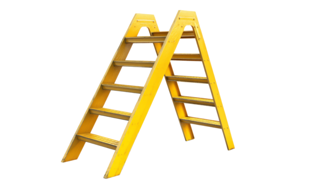 Yellow Steel Industrial Ladder.
