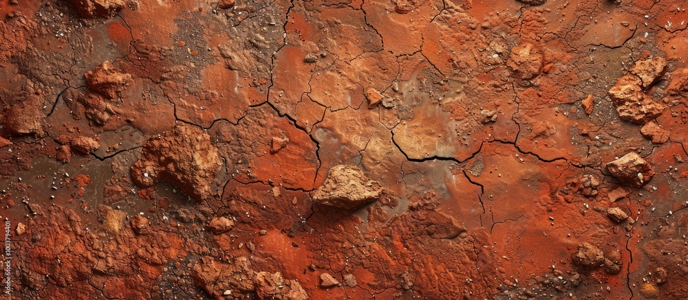 Poster mineral abstract ground with a red soil textured natural background provides copy space image