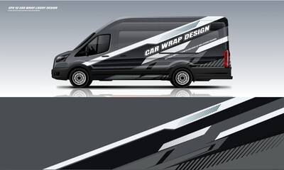 Sporty racing big van wrap car luxury wrap livery design foe universal medium van vector eps10 ready print printable file © liveryworks