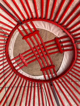 yurt ceiling. Kyrgyzstan 