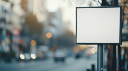 A blank advertising billboard on a busy city street, suggesting potential for future content.