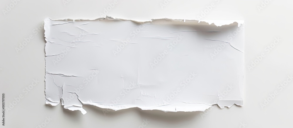 Aufkleber an isolated white background with a white piece of paper creating copy space image