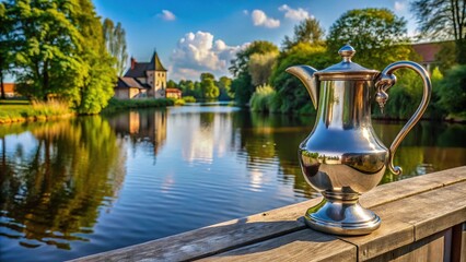 Naklejka premium Long Shot Haseldorfer Ewer on Pontoon in Wewelsfketh