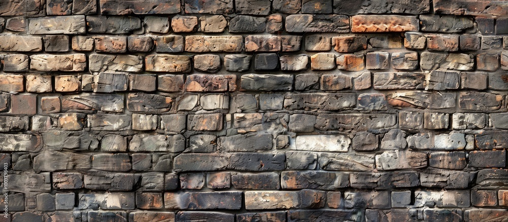Poster a mixed brick wall with a blend of aged and freshly laid bricks ideal as a backdrop for various desi