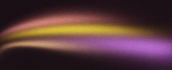 Dark noise texture grain gradient background, grainy purple orange yellow glowing color gradient wave, black backdrop banner poster cover design