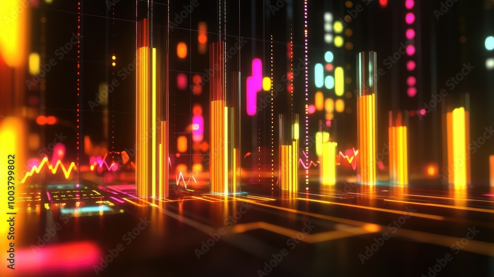 Poster colorful abstract data visualization background