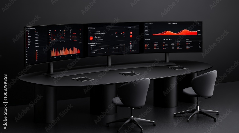 Poster dark control room: immersive data visualization