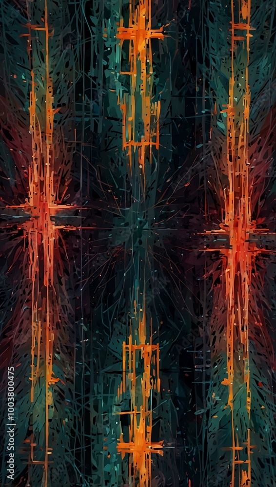 Poster another abstract cross-pattern generative art.