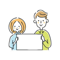 メッセージボートを持つ夫婦