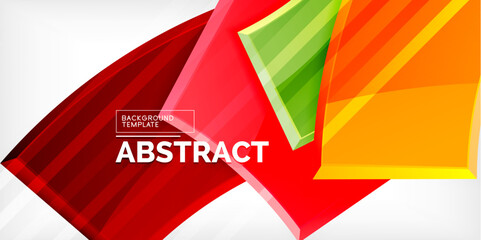 Colorful geometric abstract shapes. Illustration For Wallpaper, Banner, Background, Card, Book Illustration, landing page