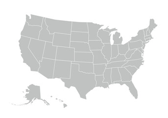 United States of American Map. USA Map. USA borders. 