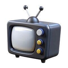 
retro TV, 3D illustration, on white background