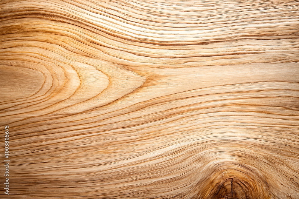 Poster detailed close-up of a smooth wooden surface with distinct grains and textures, ideal for background