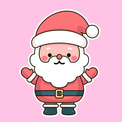 A sticker design of a santa claus