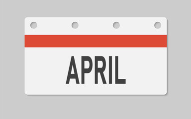 Vector template icon page calendar - April