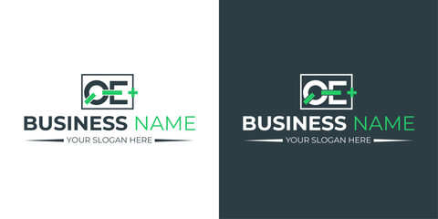 Creative QE Logo Image, Capital Qe q e Logo Letter Vector For Your Modern Business