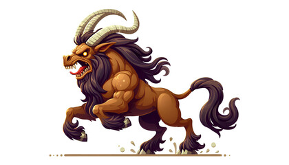 Fototapeta premium Centaur Monster Warrior with Spear Ready for Battle