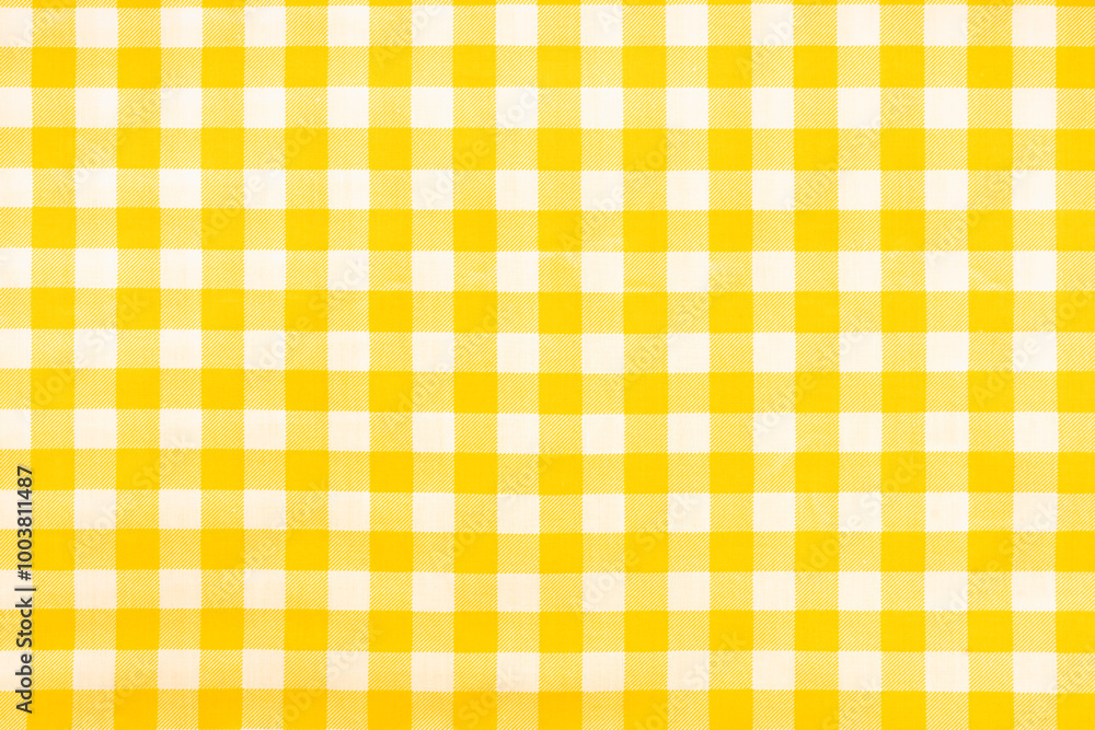 Wall mural yellow color gingham check pattern that can be used for background