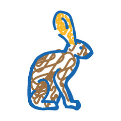 hare animal doodle icon sketch vector. hare animal sign. isolated symbol illustration
