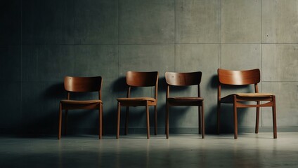 Chair composition displayed on a wall.