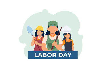 Labour Day Flat Design Illustration