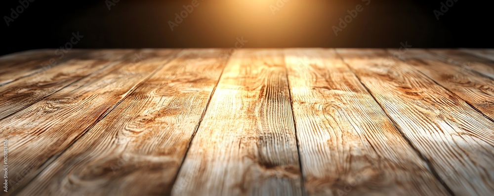 Aufkleber wooden surface texture with warm light glow creating an inviting atmosphere, ideal for product displ