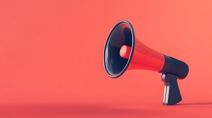 Megaphone with copy space 3d background. 3d rendering. 