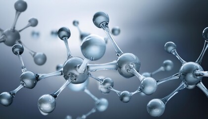  Gray transparent molecule model over grey 