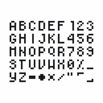 Tiny 8bit Alphabet and Number set, Black