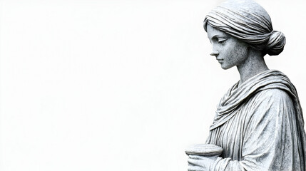 Stone Statue of a Woman in a Robe