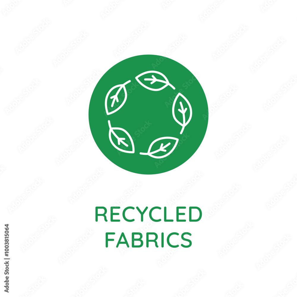 Aufkleber Vector line design element, badge and icon for food and cosmetics packaging in mono linear style - recycled fabrics