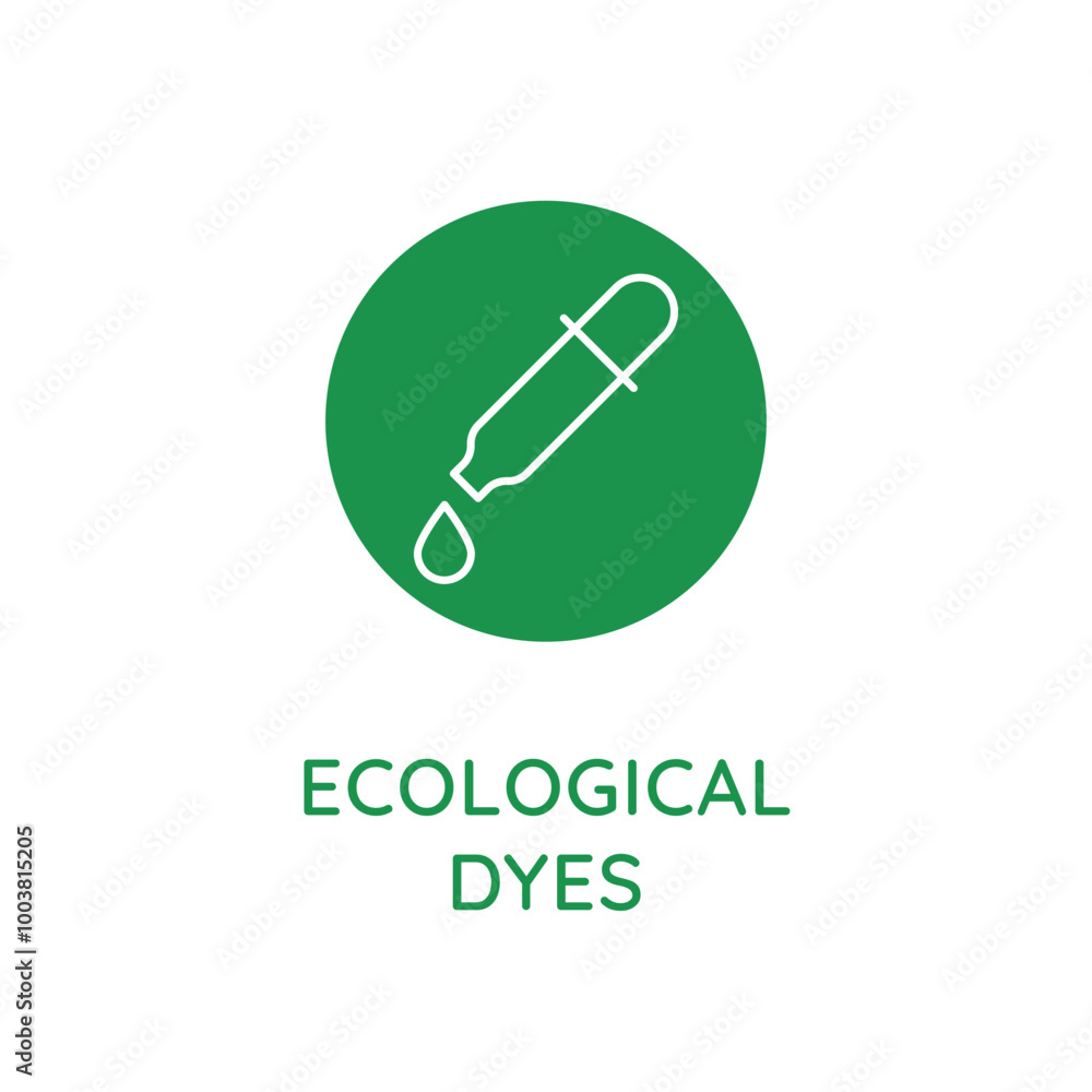 Poster Vector line design element, badge and icon for food and cosmetics packaging in mono linear style - ecological  dyes