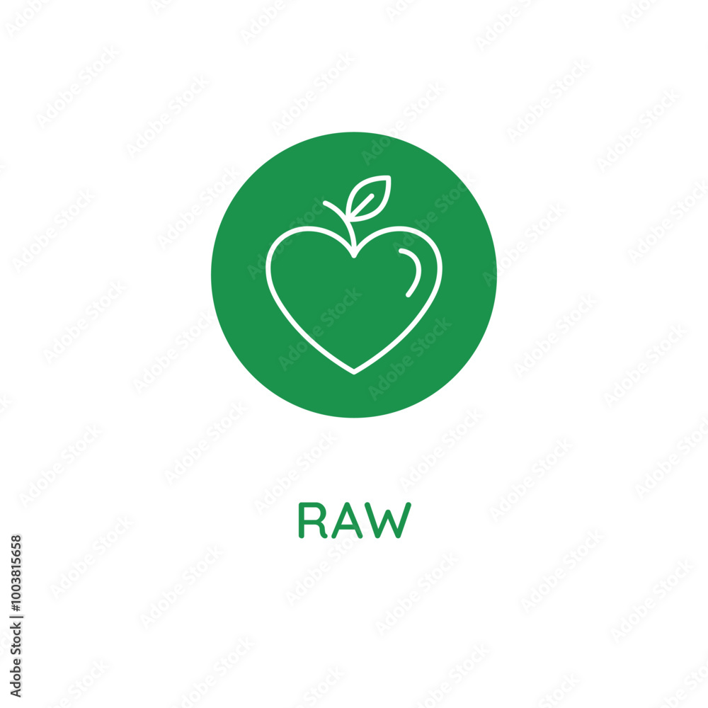 Aufkleber Vector line design element, badge and icon for food and cosmetics packaging in mono linear style - raw