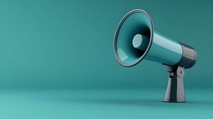 Megaphone with copy space 3d background. 3d rendering. 