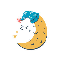 sleepy moon illustration