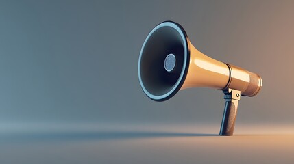 Megaphone with copy space 3d background. 3d rendering. 