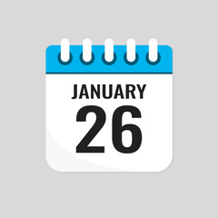 Icon page calendar day - 26 January