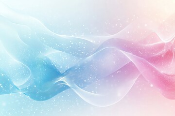 abstract background with lines and dots, light blue and pink shades, wave-like forms and intersecting lines