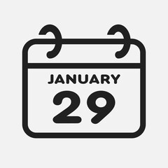 Icon page calendar day - 29 January