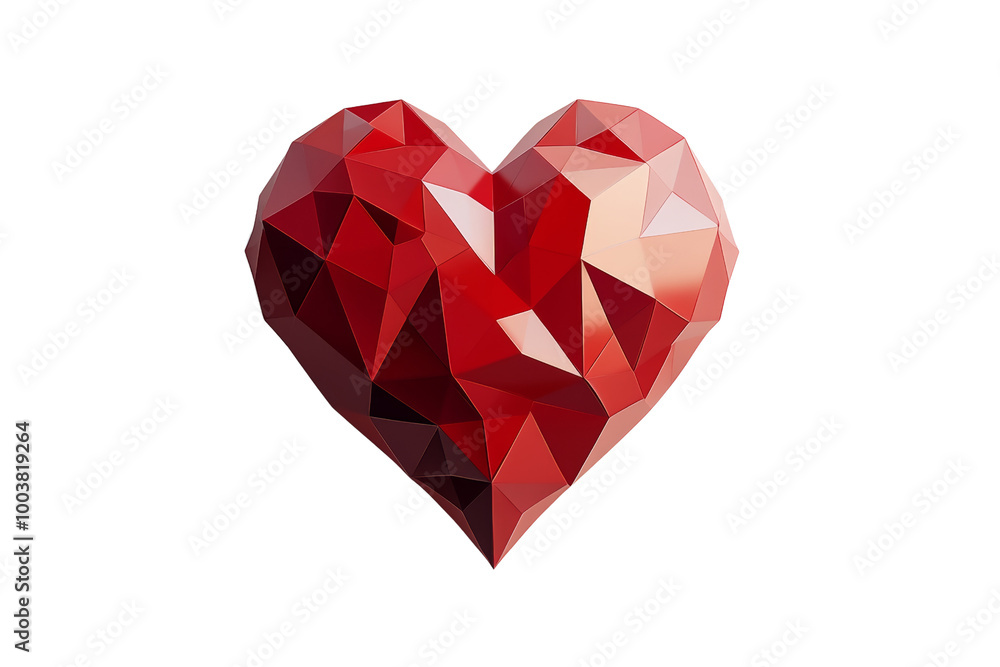 Aufkleber Geometric heart with sharp angles and clean lines ,Isolated on transparent background