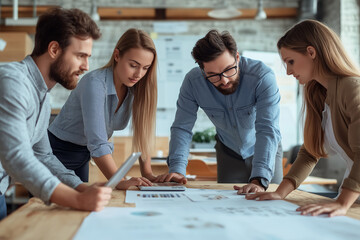 Fototapeta premium business professionals working on a project as a team in the office for work