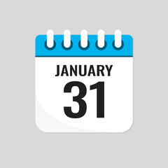 Icon page calendar day - 31 January