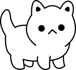 Cat Doodle Line Illustration