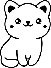 Cat Doodle Line Illustration