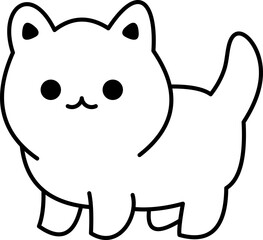 Cat Doodle Line Illustration