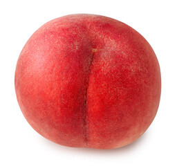Hakuho pink Peach on white background, Peach premium fruit isolate on white with clipping path.