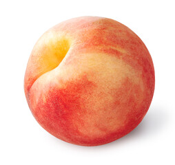 Hakuho pink Peach on white background, Peach premium fruit isolate on white with clipping path.