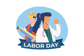 Labour Day Flat Design Illustration