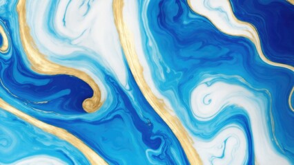 Obraz premium Cyan and gold marble abstract texture with indigo ocean blue marbling, natural luxury style background for elegant designs