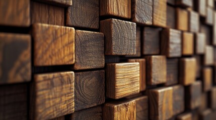Wooden Blocks - Textured Wall Art